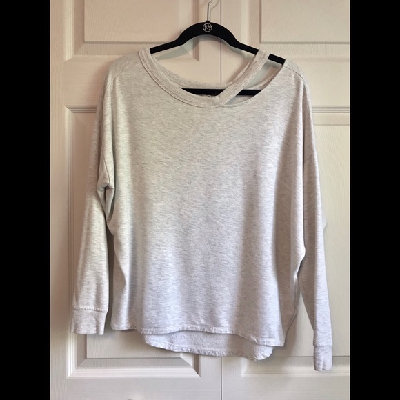 EXPRESS One Eleven Slash Neck Sweatshirt - Picture 5 of 8